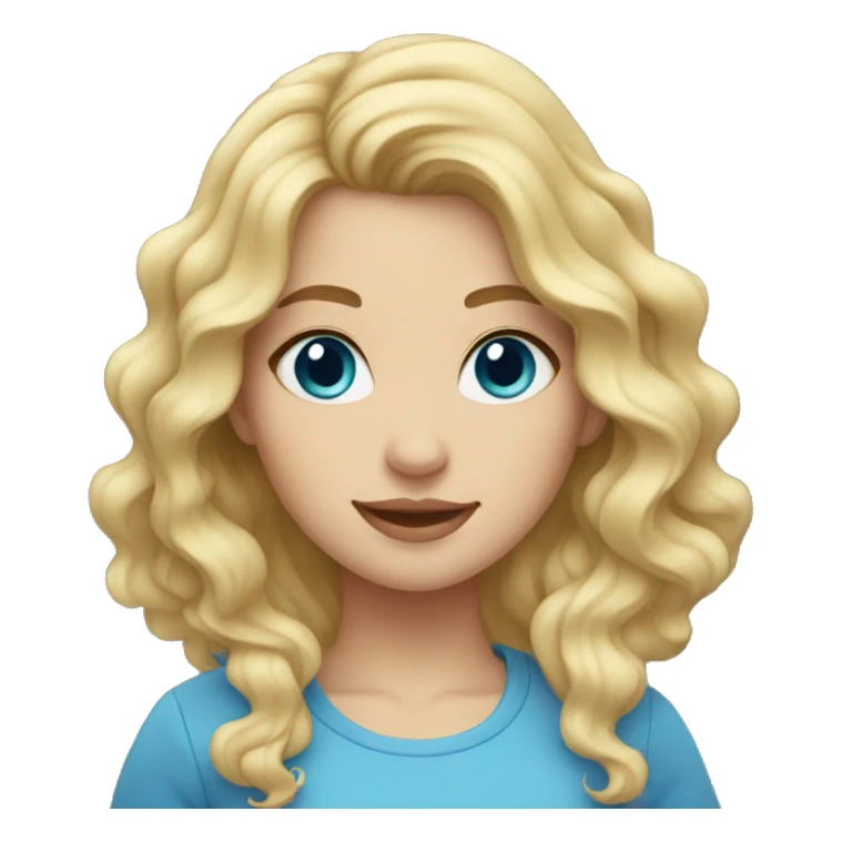 Cute woman with wavy blonde hair and blue eyes sticker