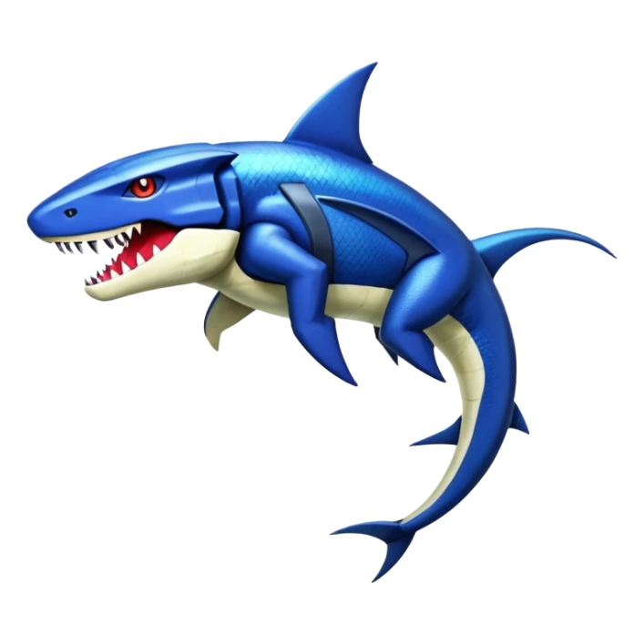 Shiny Exotic Colorful epic Sharpedo-Salandit-Garchomp-Genesect-Miraidon-Koraidon-Fakémon-hybrid-creature (full body)  sticker