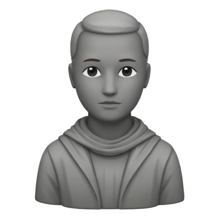 Una persona con la cabeza. De 🗿 pero sin rostro y con la ropa gris sticker