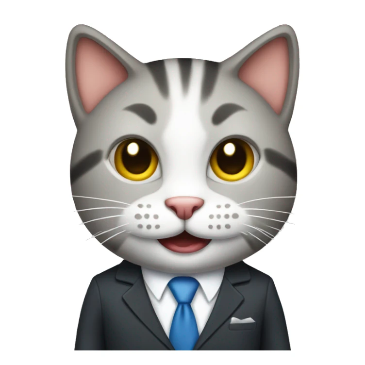 HAPPY cat in business suit sticker