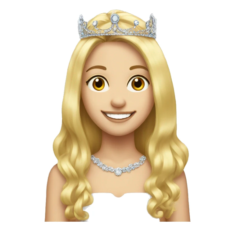 blonde girl smiling portrait with tiara sticker