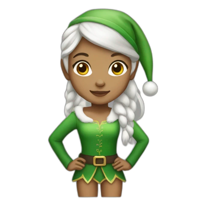 Light skin girl elf sticker