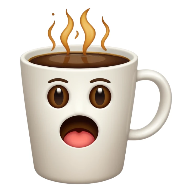 a bad cup of coffee in a plain white cup, looking unappetizing sticker