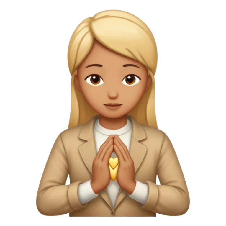 hands folded in prayer with a heart of gold sticker
