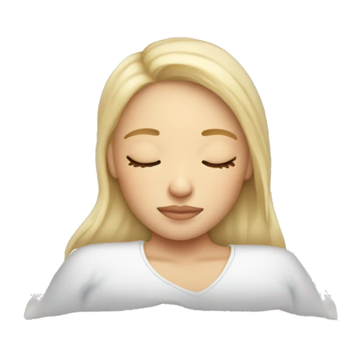 Blonde girl sleeping on white pillow sticker