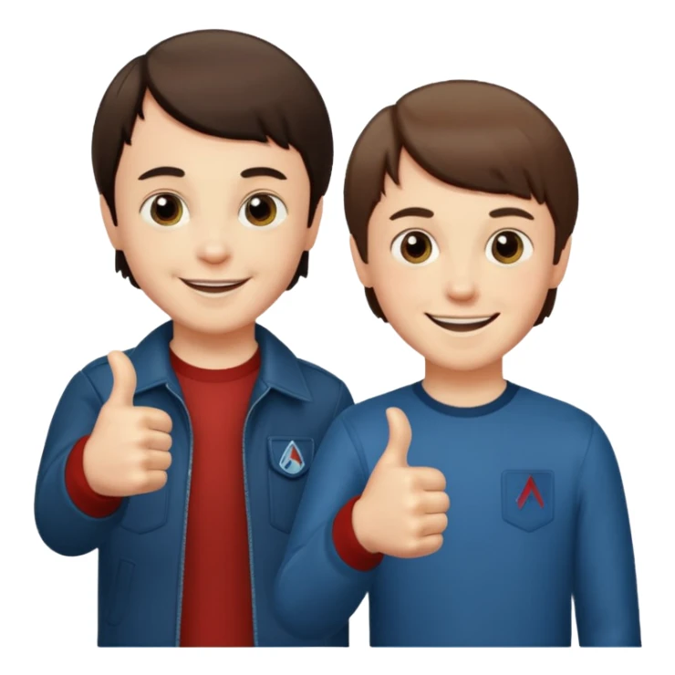 Will Byers and Mike Wheeler from Stranger Things smiling with thumbs up sticker