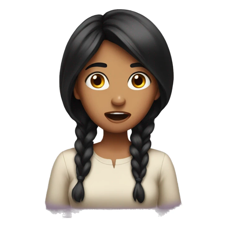 girl with black hair shocked sticker