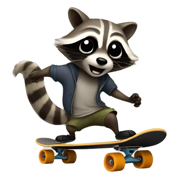 Raccoon on a skateboard  sticker