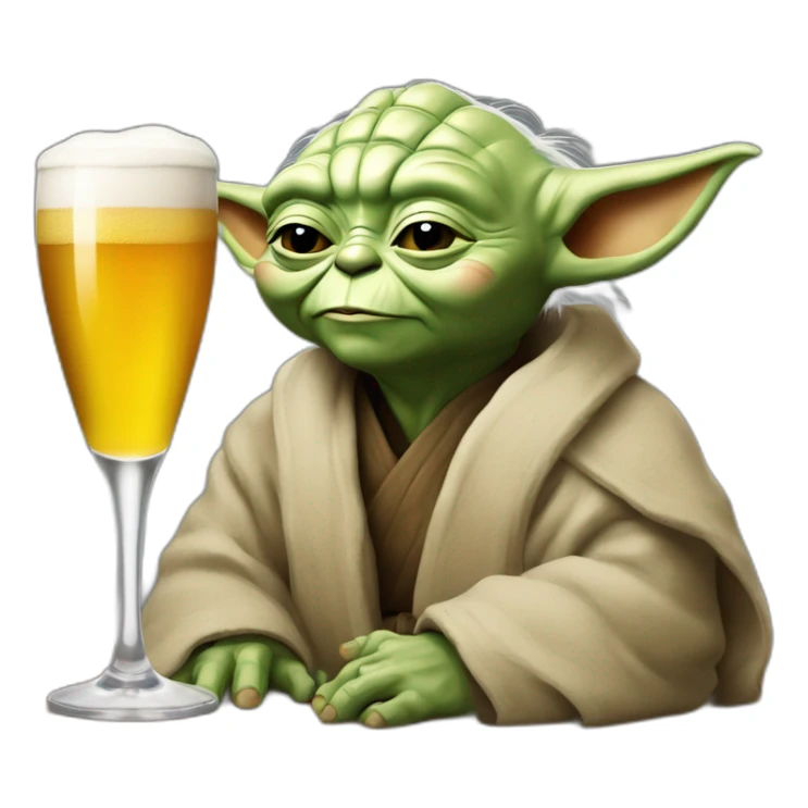 Maître Yoda qui dort avec un chat et une bière une bière sticker