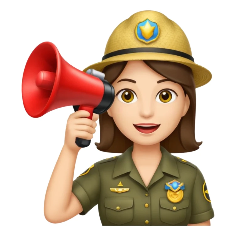 preciso de um emoji de um vendedor com megafone fazendo propaganda sticker