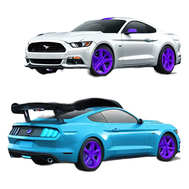 2017 ford mustang grabber blue with purple wheels sticker