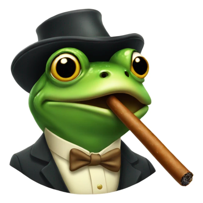 frog with cigar in mouth sticker
