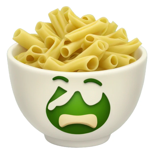 lenguine pasta in a bowl green background sticker
