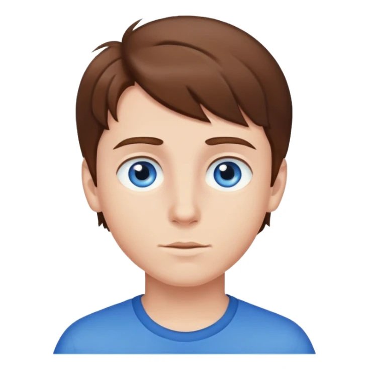Boy brown hair blue eyes sticker
