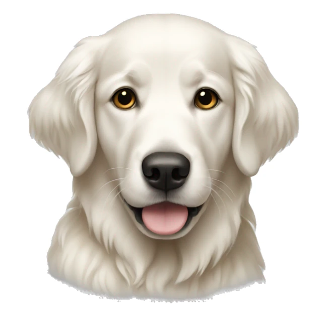 White golden retriever with black eyes  sticker