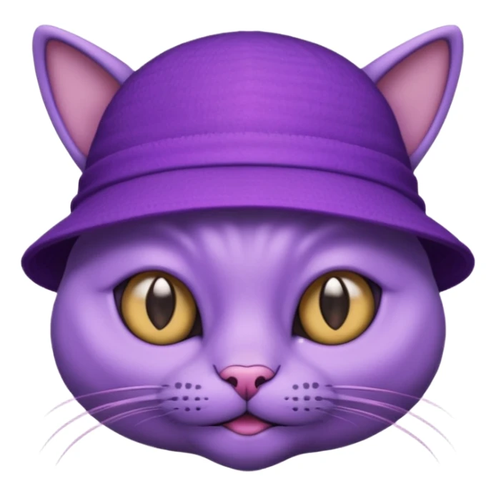 purple alien cat with no fur, and spectacles and hat sticker