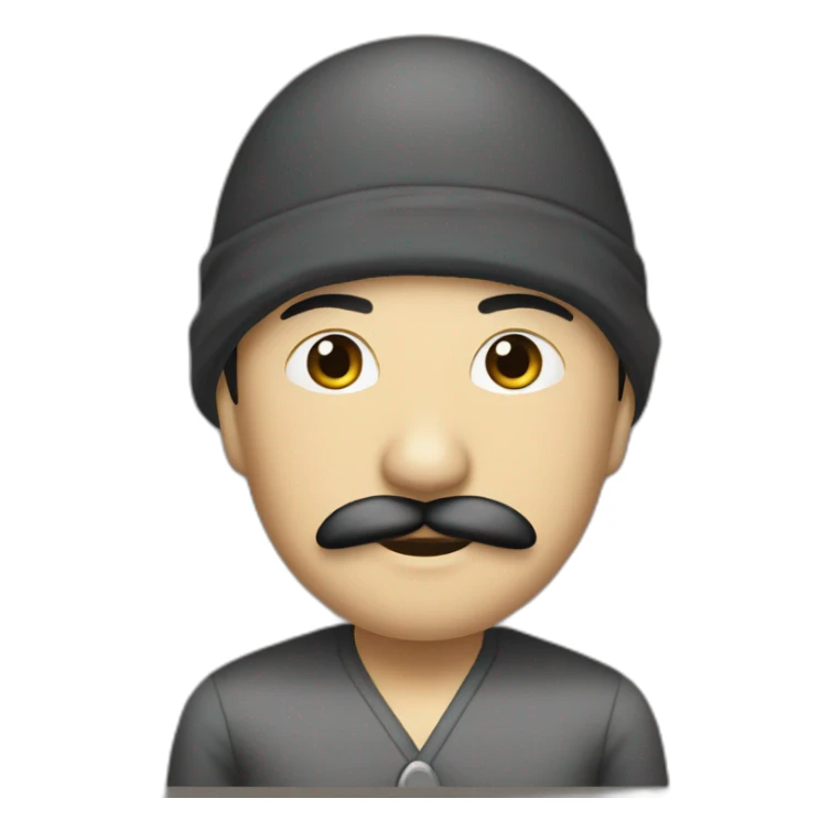 Bald-ancap-Asian-with-mustache-bandana sticker