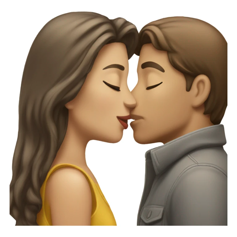 kiss-kiss white brunette girl white brunette man  sticker