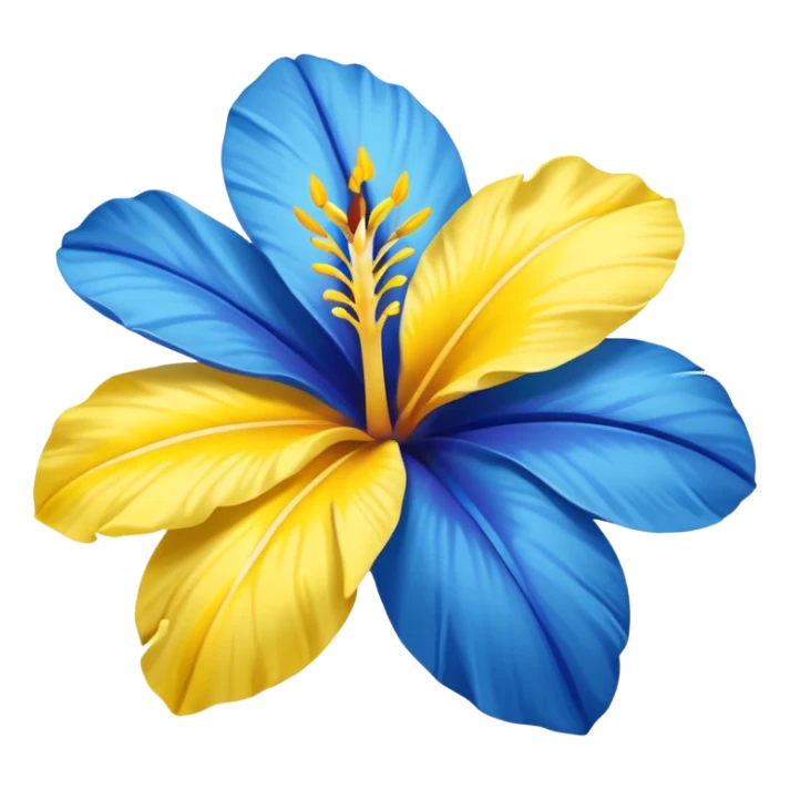 aestetic hawaian flower blue and yellow sticker