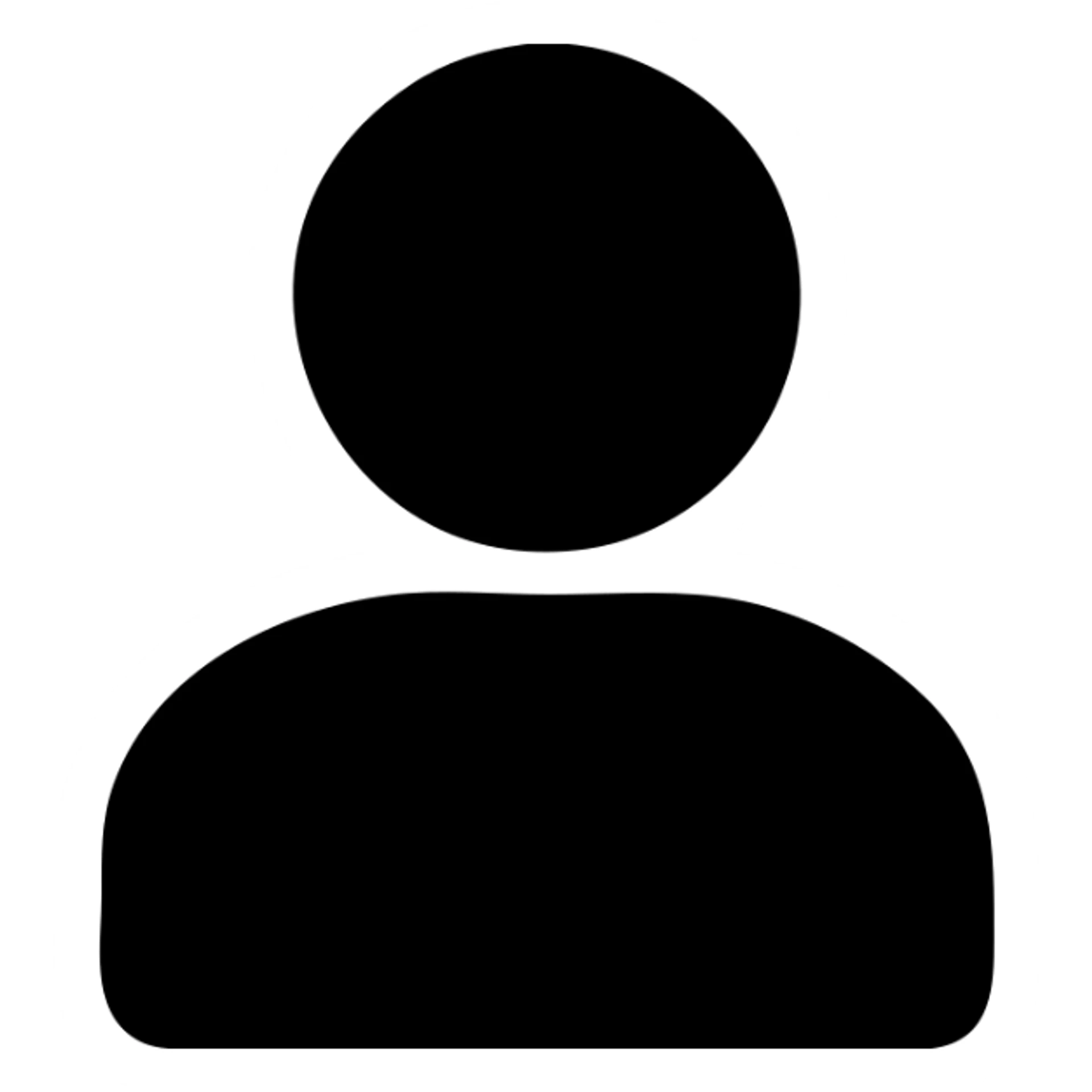 silhouette of a person, solid black fill, minimalist style sticker