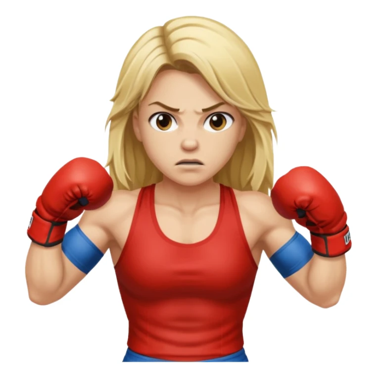 blonde female boxer long hair sticker