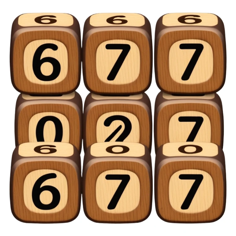 Blocks saying "6" and "7" in this order: "6" "7" sticker