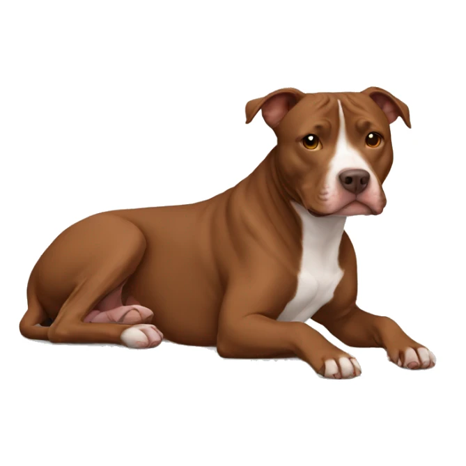 Brown Pitbull laying sticker