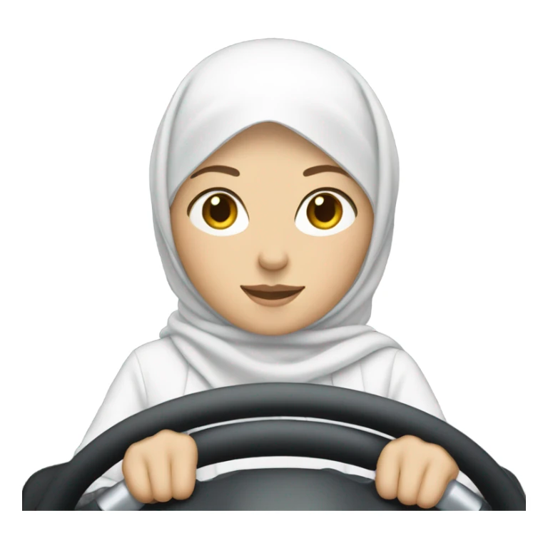 White women with white hijabi driving a car sticker