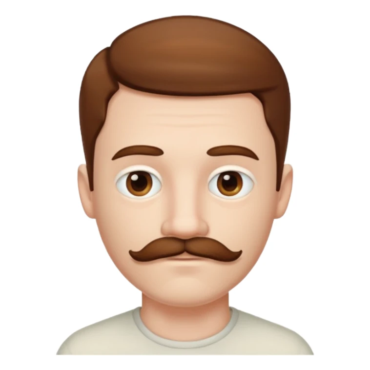 Pale Man with BROWN short hair mustache and chin BEARD sticker