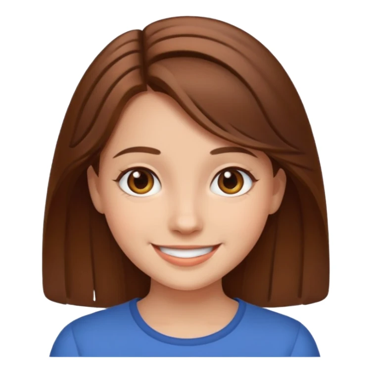 smiling girl with brown hair sticker