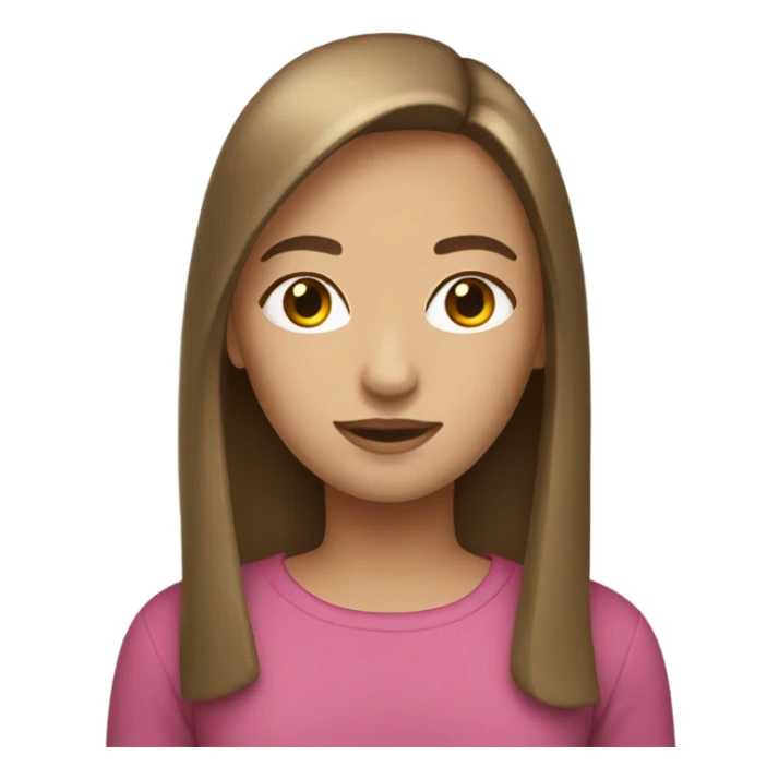 light brunette straight haired girl sticker