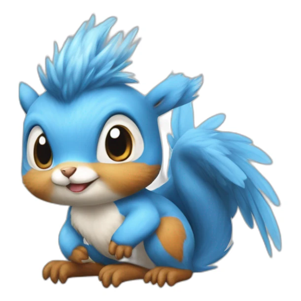 crazy funny stupid Articuno pokemon baby's realistic squirrel sticker