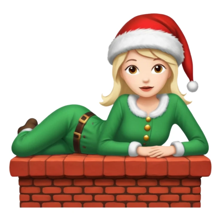 Cristmas Female lie down on a chimney sticker
