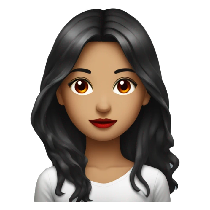  dark hair with red reflection beauty girl on the beached  sticker