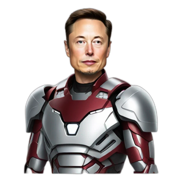 Elon Musk in a ironman type space outfit sticker