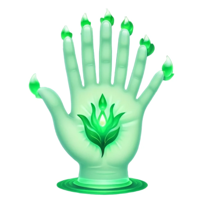 green magical hand icon from Skyrim sticker