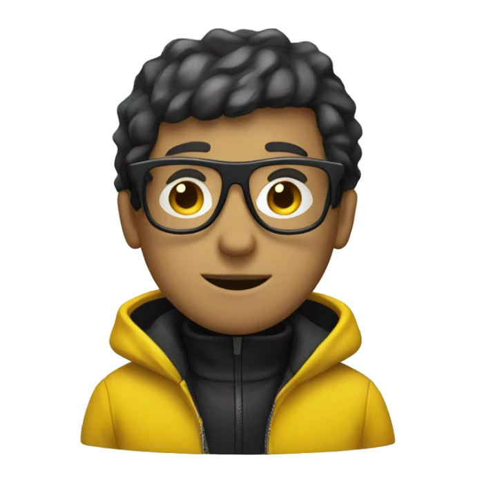 guy in a yellow jacket with a black mask and glasses sticker