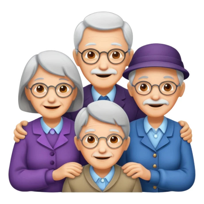 now a icon of three people isometric make all characters old demographic sticker