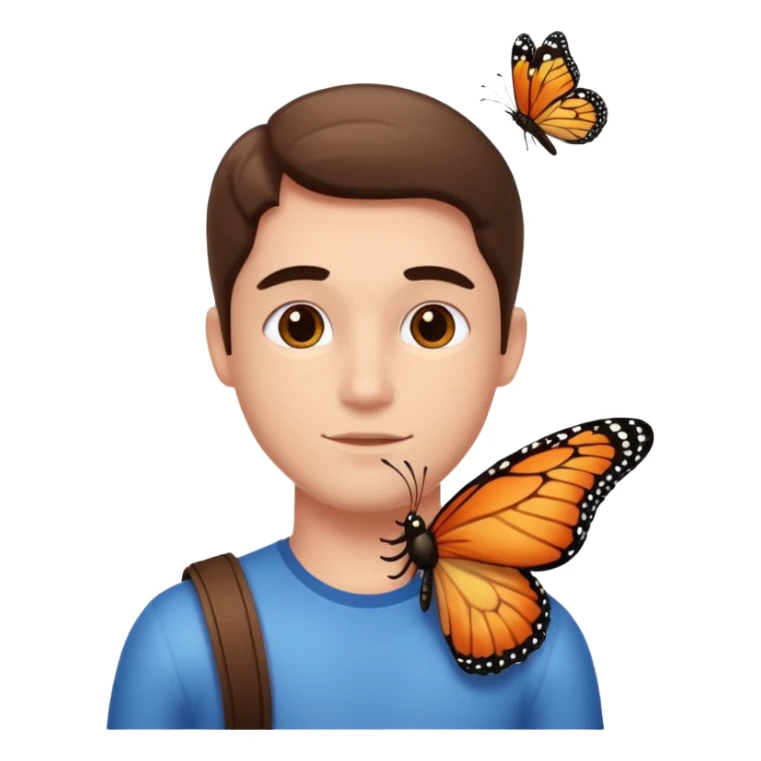 Crea un emoji para usar en WhatsApp con estos dos emoji 🥷🏻🦋. sticker