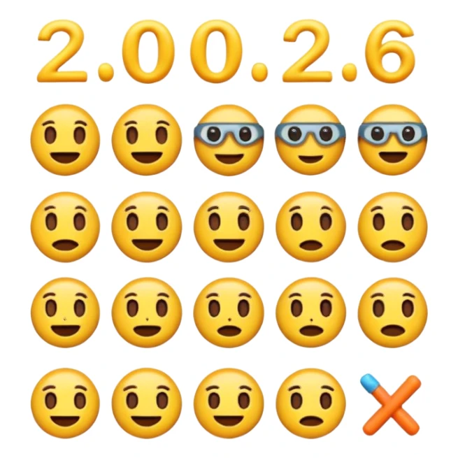 an animated emojis that turns the word "GEO NS" into "2026" sticker