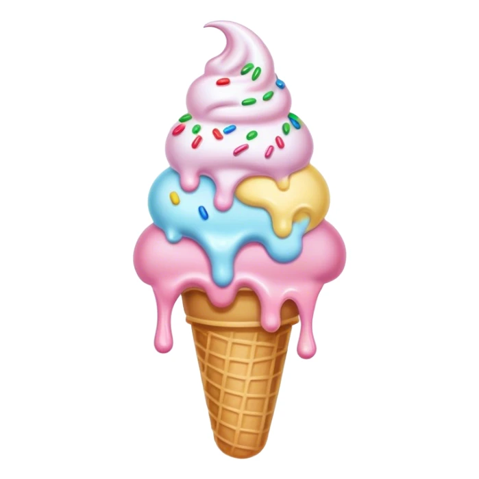 Melted kawaii pastel ice cream sticker
