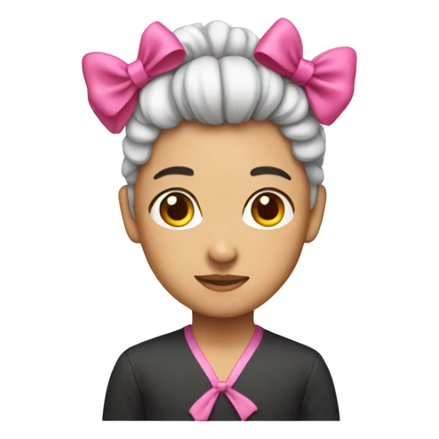asian with pink bow in hair sticker