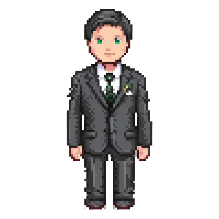 man wearing a suit with black horizontal stripes sticker