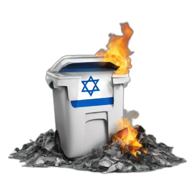 Israel flag in the trash fire sticker