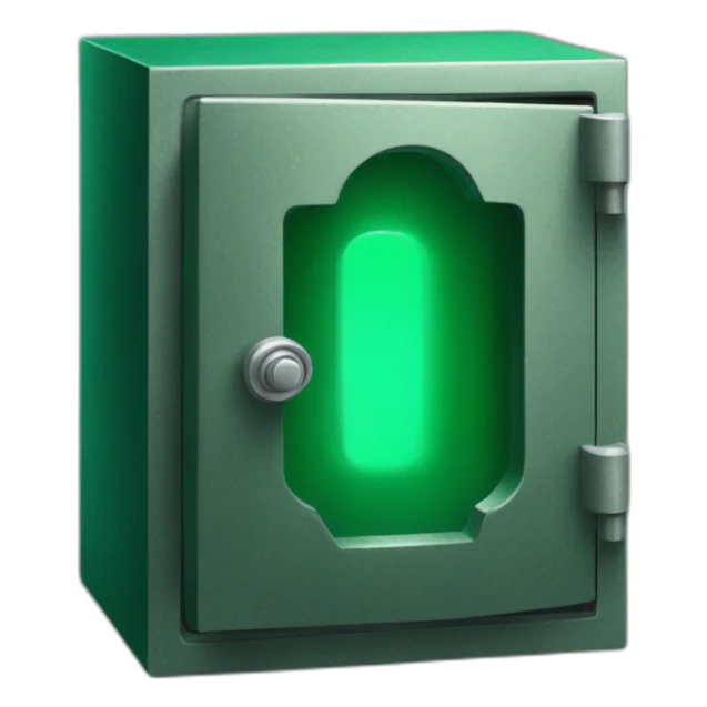 open safe in the middle of the emerald sticker