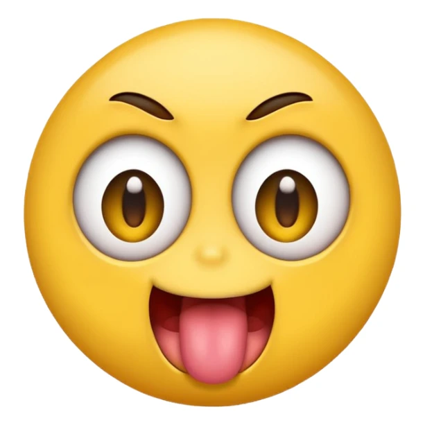 Emoji stinging his tounge out with wide eyes  sticker