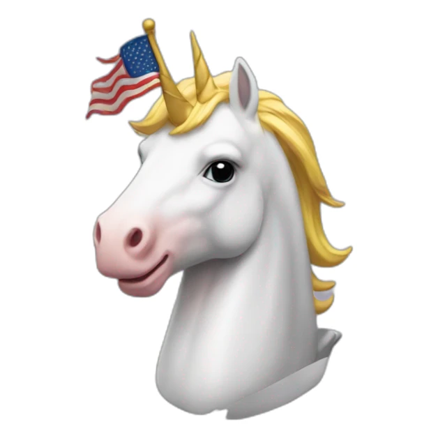 Donald trump with a flag licorn sticker