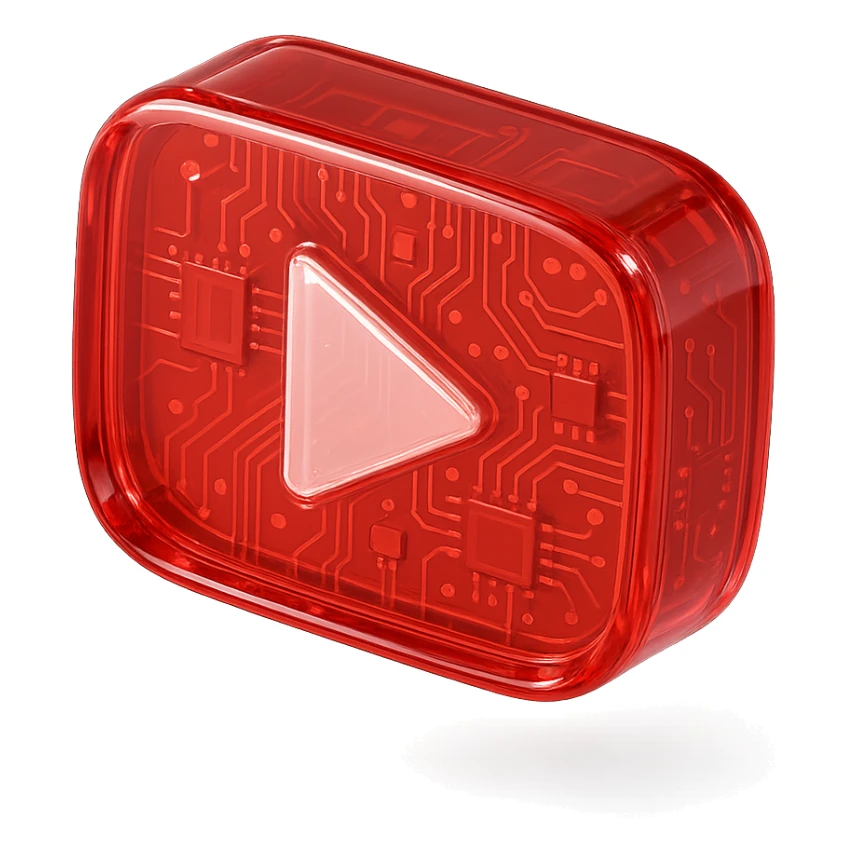 chess board of youtube play button, red YouTube play button, glossy circuit style sticker