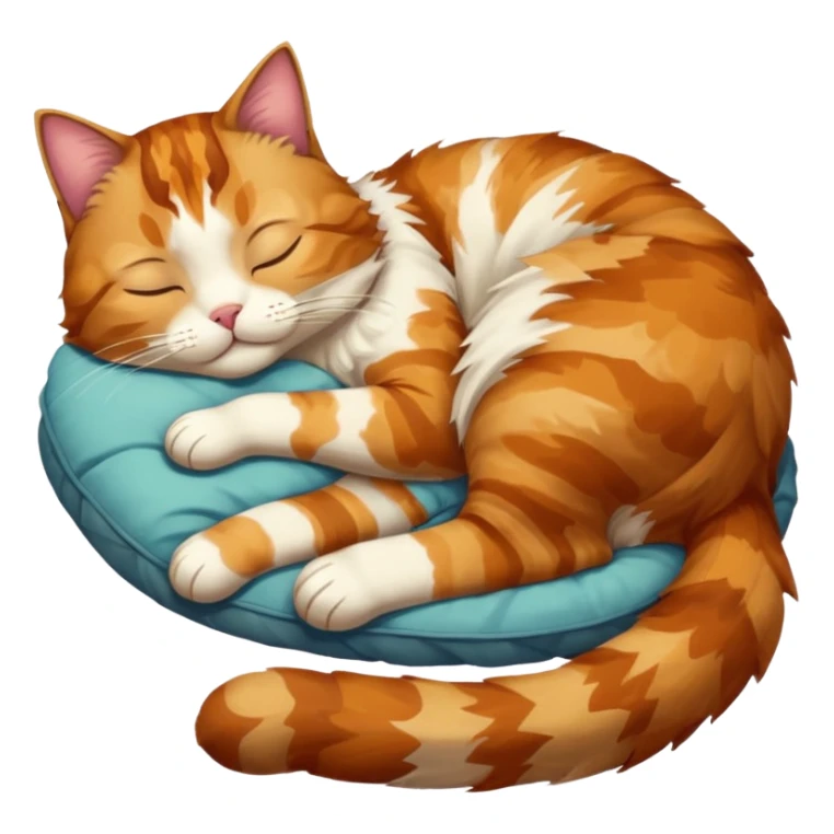 full body colourful light patched calico tabby cat sleeping sticker