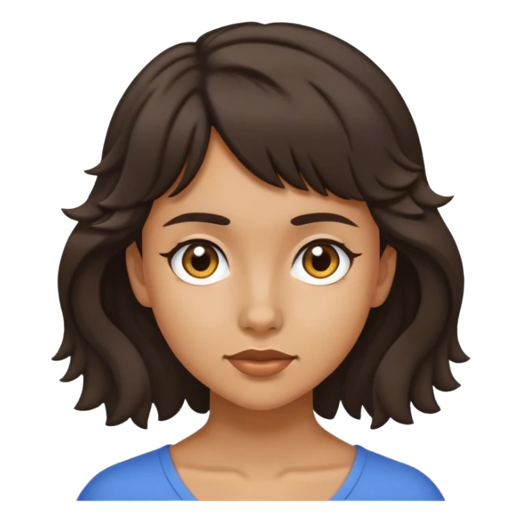 matt girl with super short mullet wavy dark hair sticker